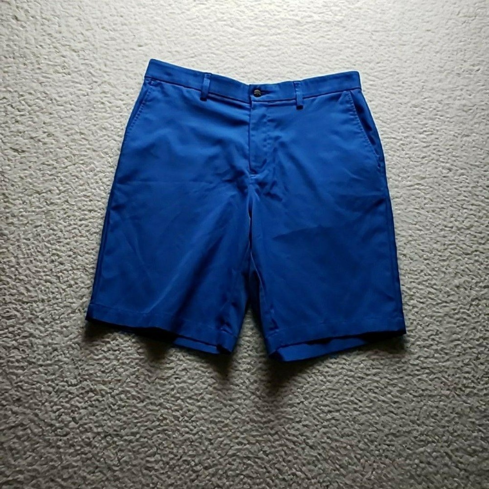 Callaway Shorts Mens 34 Blue Golf Microfiber Chino 10 Inseam Casual Summer